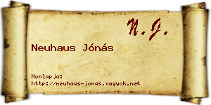 Neuhaus Jónás névjegykártya